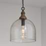 1_Capital Lighting Inglewood 15" Wide Dark Pewter Glass Pendant Light