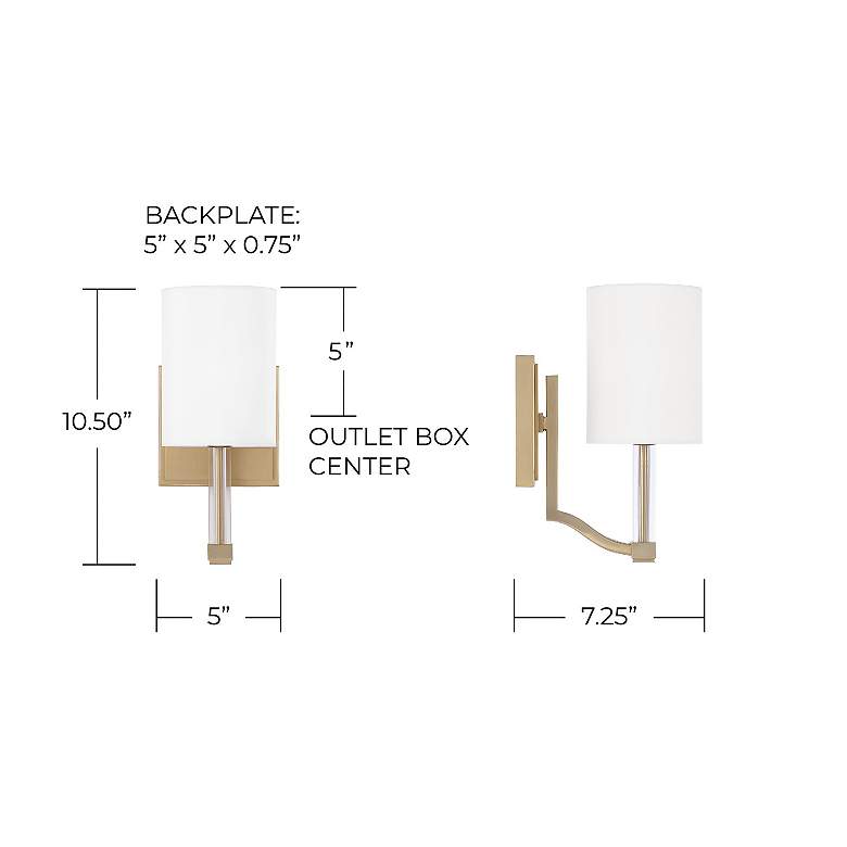 Image 6 Capital Lighting Ingrid 1 Light Sconce 5" Matte Brass more views
