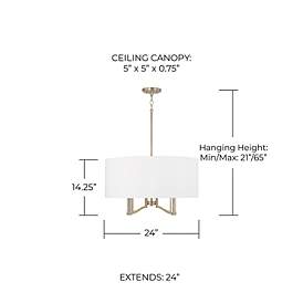 Image5 of Capital Lighting Ingrid 4 Light Pendant 24" Matte Brass more views