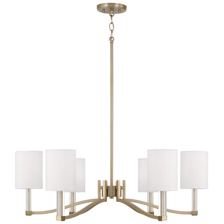 Image 2 Capital Lighting Ingrid 6 Light Chandelier 32" Matte Brass