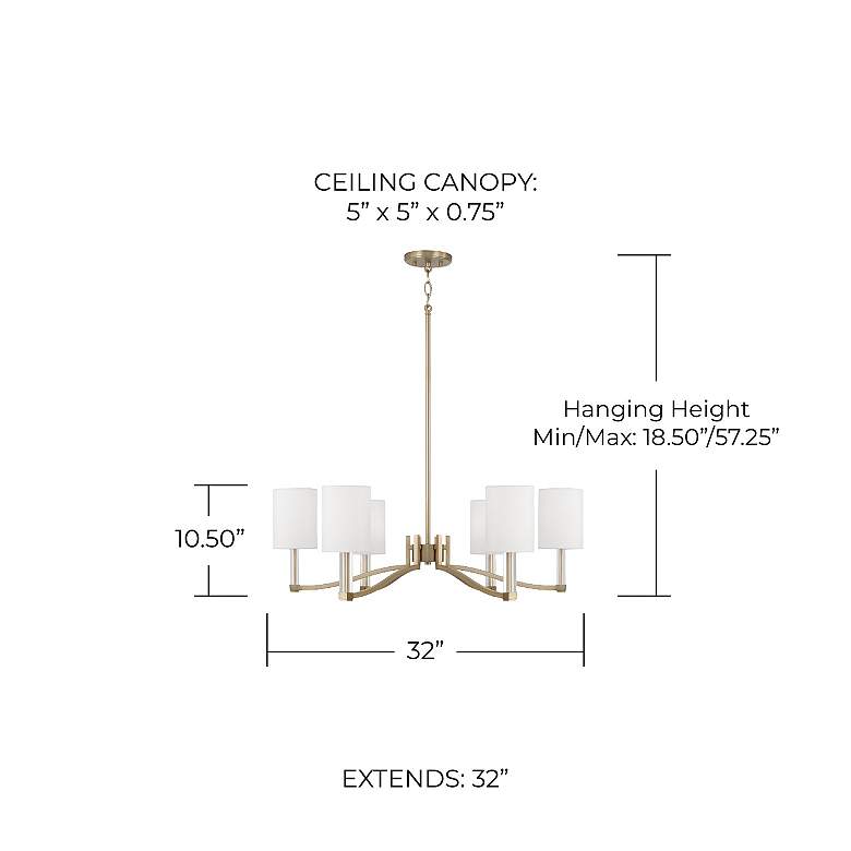 Image 6 Capital Lighting Ingrid 6 Light Chandelier 32" Matte Brass more views