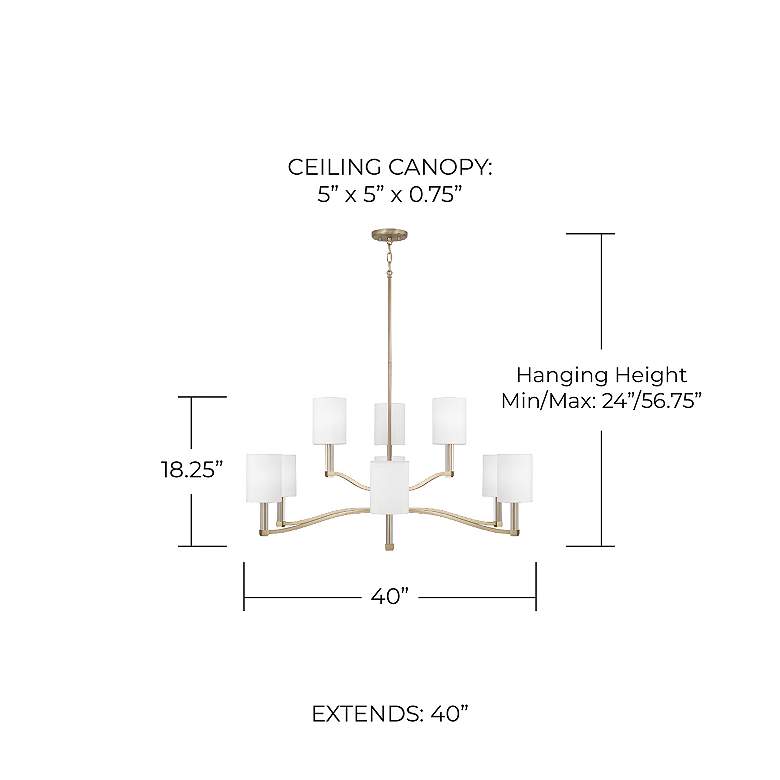 Image 7 Capital Lighting Ingrid 9 Light Chandelier 40" Matte Brass more views