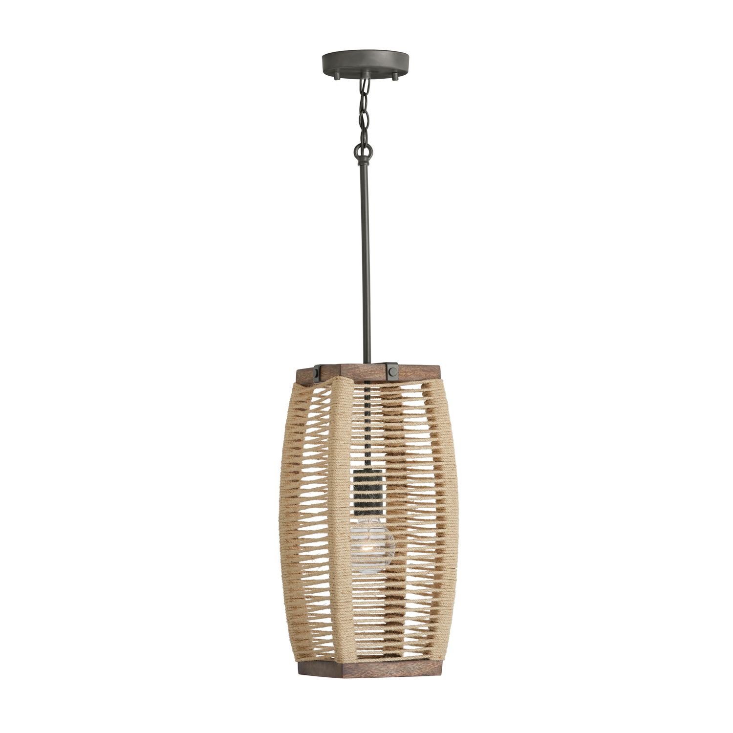 Image 4 Capital Lighting Jacob 1 Light Pendant 8.5" Grey Wash and Iron Silk more views