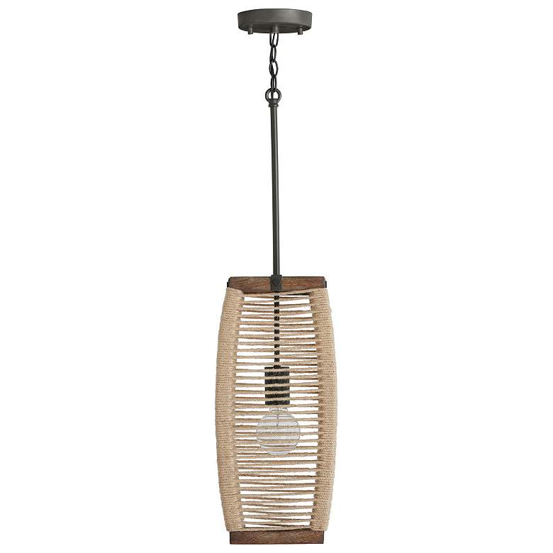 Image 1 Capital Lighting Jacob 1 Light Pendant Grey Wash and Iron Silk