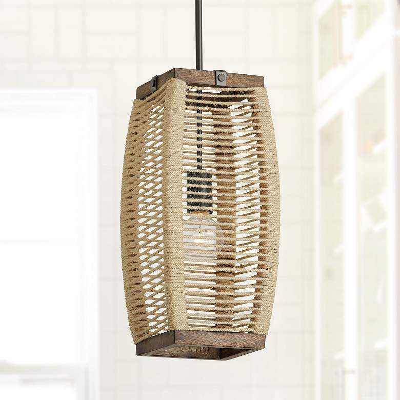 Image 1 Capital Lighting Jacob 1 Light Pendant Grey Wash and Iron Silk