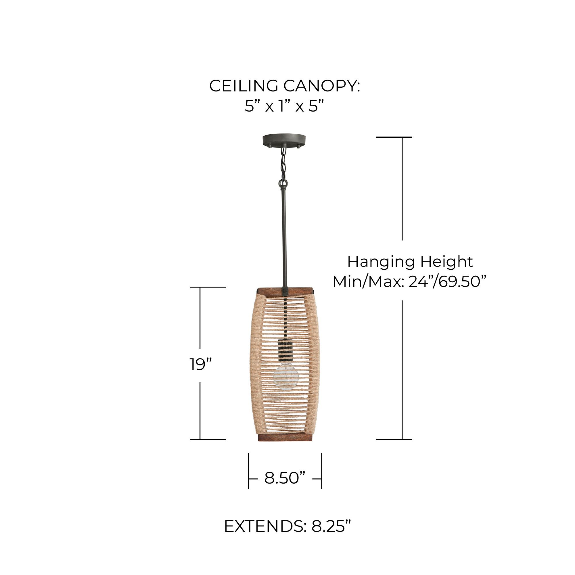 Image 6 Capital Lighting Jacob 1 Light Pendant Grey Wash and Iron Silk more views