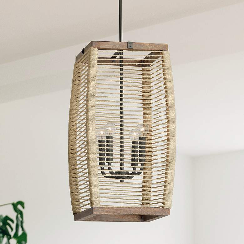 Image 1 Capital Lighting Jacob 4 Light Foyer Grey Wash and Iron Silk