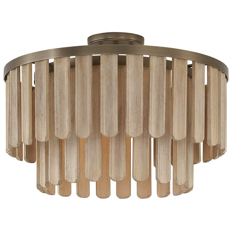 Image 1 Capital Lighting Jada 1 Light Semi Flush 20" Dark Brass