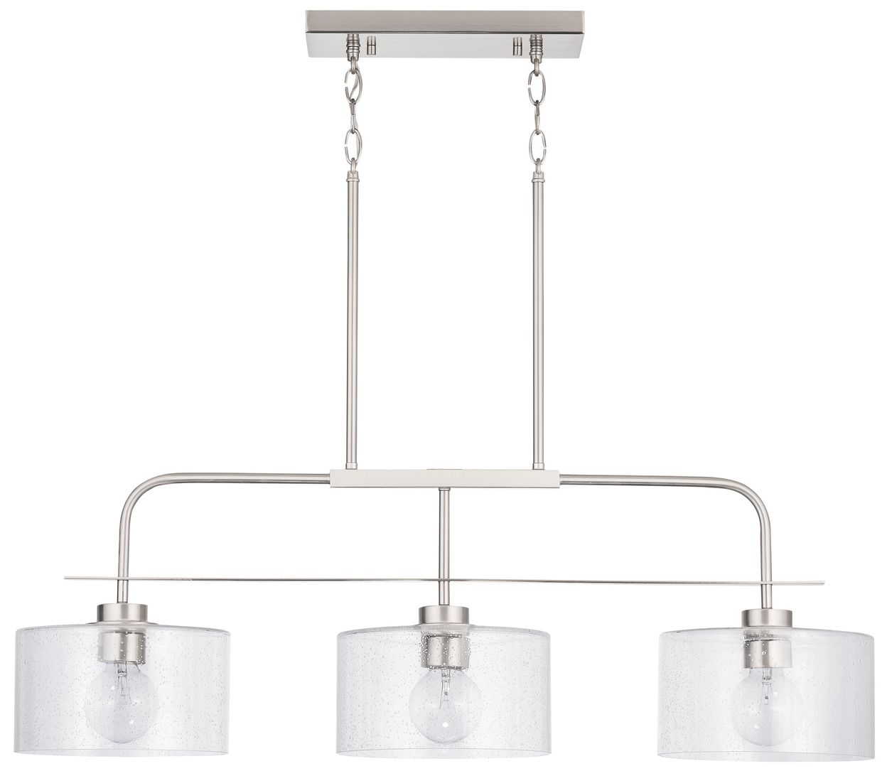 Image Capital Lighting Jake 3 Light Cylinder Seeded Glass Island Brushed Nickel