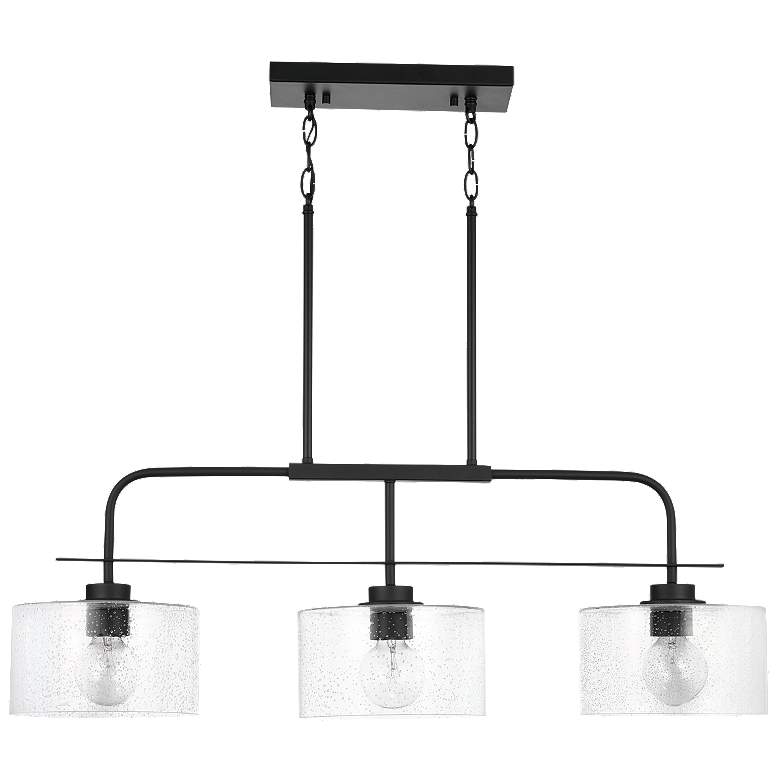 Image 1 Capital Lighting Jake 3 Light Cylinder Seeded Glass Island Matte Black