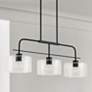 1_Capital Lighting Jake 3 Light Cylinder Seeded Glass Island Matte Black