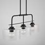 3_Capital Lighting Jake 3 Light Cylinder Seeded Glass Island Matte Black more views