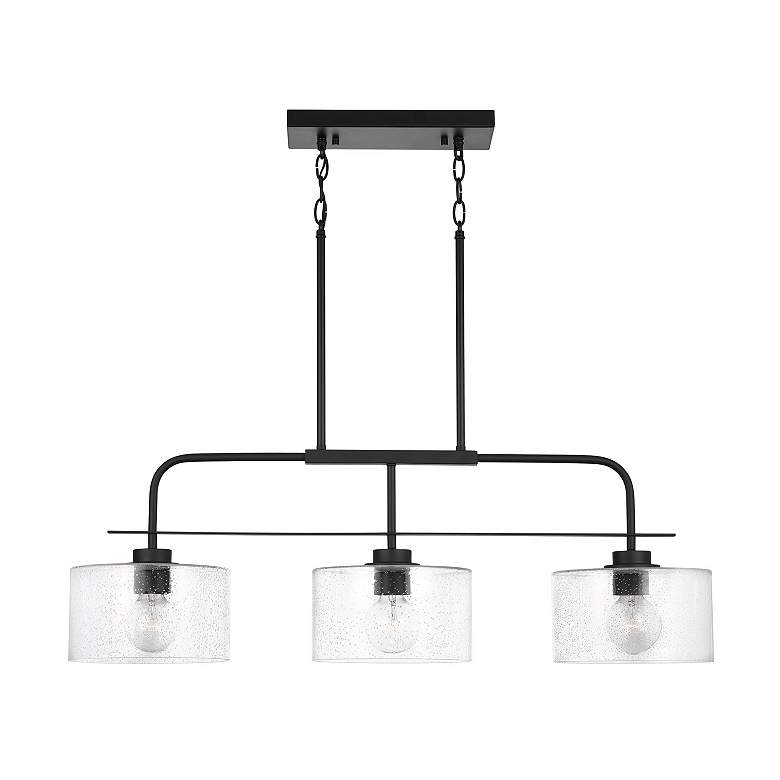 Image 6 Capital Lighting Jake 3 Light Cylinder Seeded Glass Island Matte Black more views