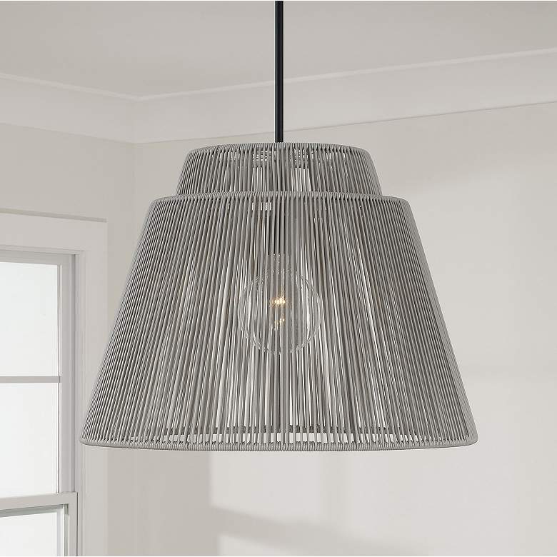Image 1 Capital Lighting Jasper 1 Light Indoor/Outdoor Pendant 23" Grey and Bl