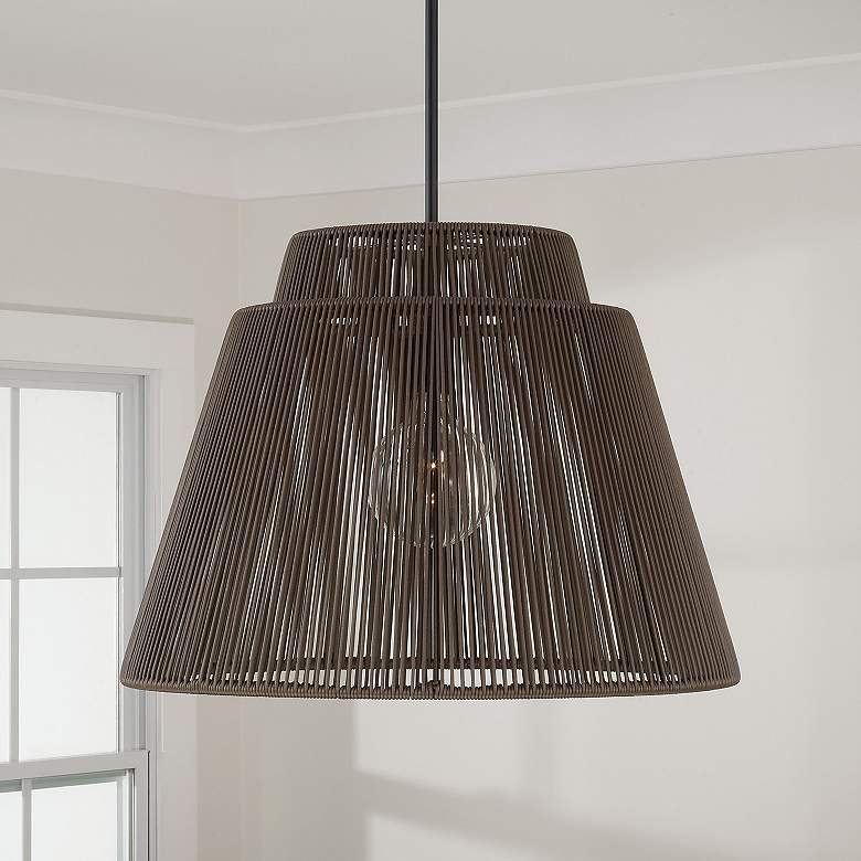 Image 2 Capital Lighting Jasper 1 Light Indoor/Outdoor Pendant 23" Umber and more views