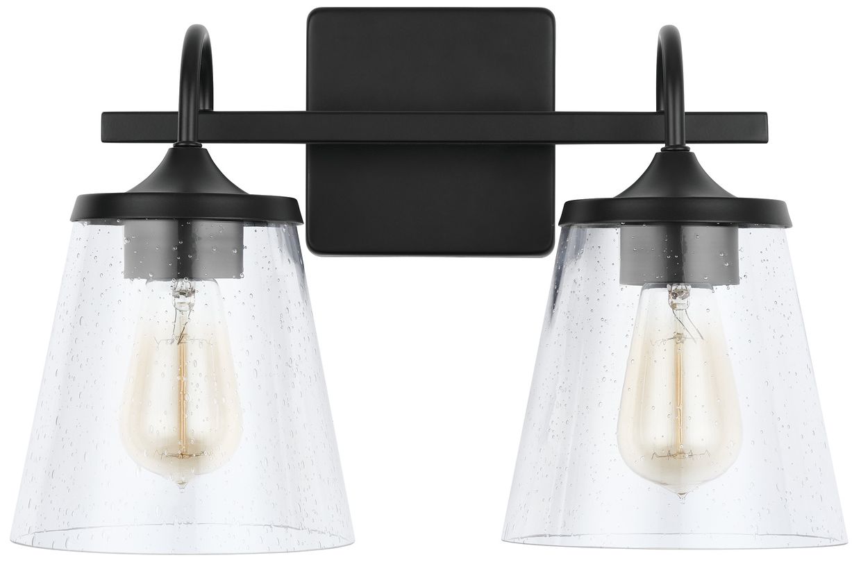 Capital Lighting Jayne 2 Light Vanity 15.25" Matte Black