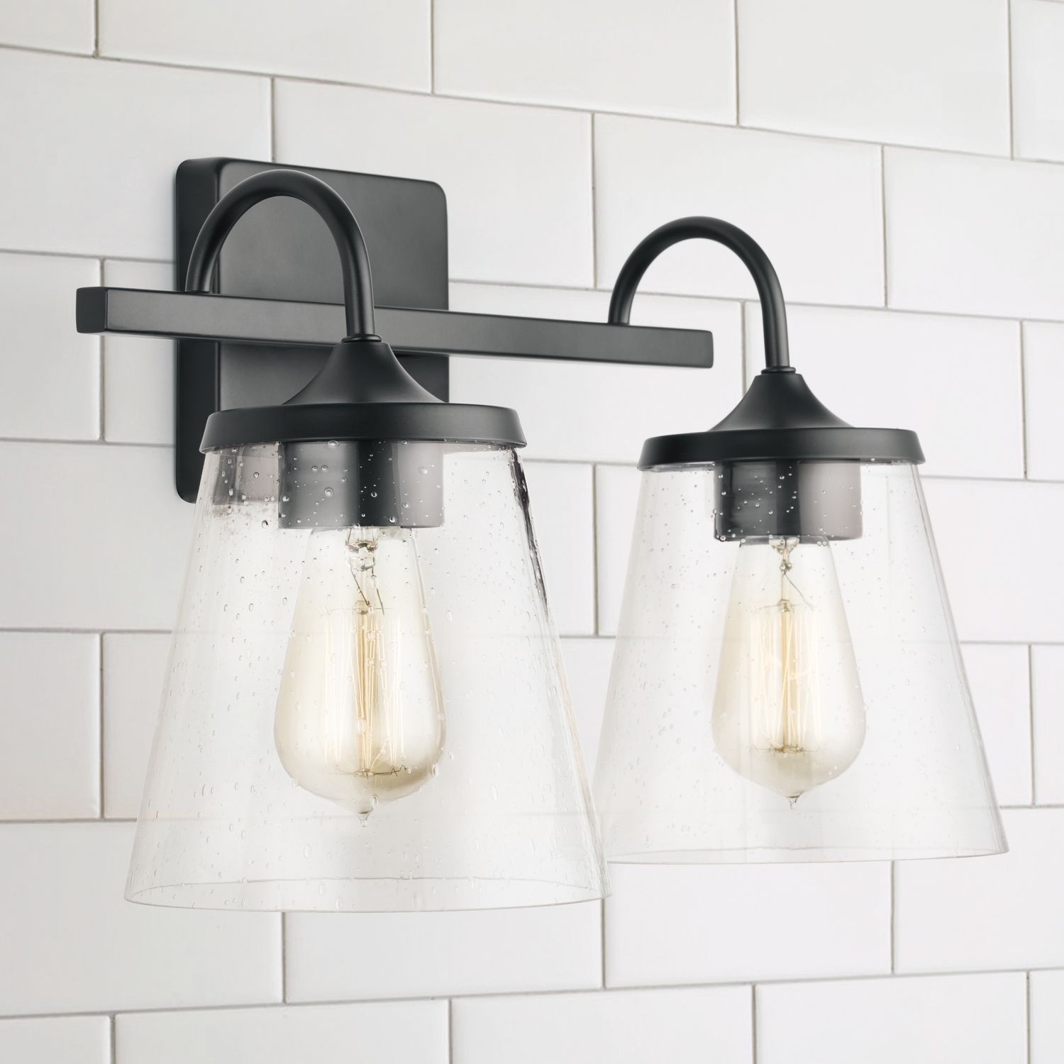 Image 2 Capital Lighting Jayne 2 Light Vanity 15.25" Matte Black more views