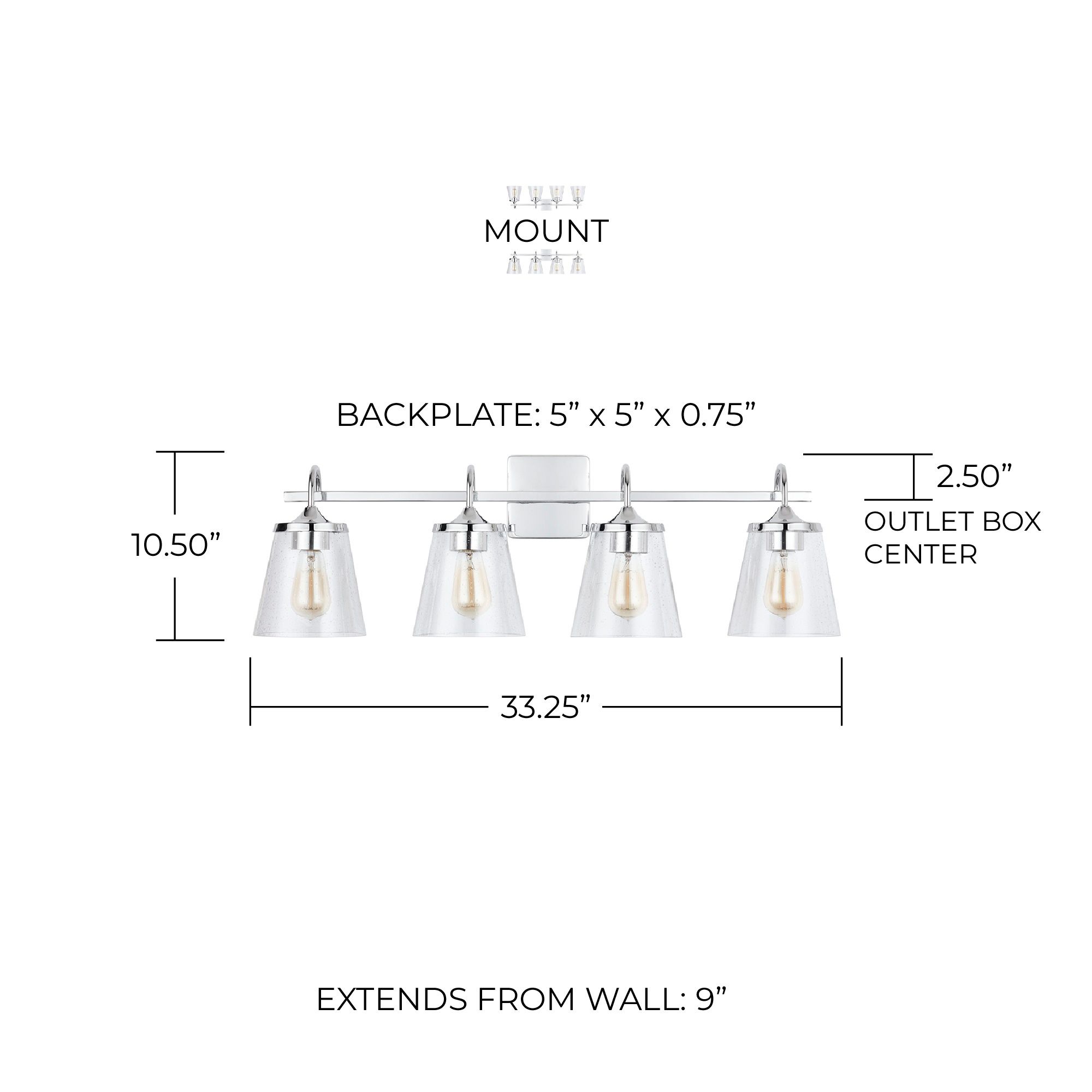 Image 4 Capital Lighting Jayne 4 Light Vanity 33.25" Chrome more views