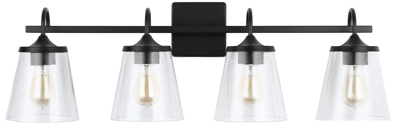 Capital Lighting Jayne 4 Light Vanity 33.25" Matte Black
