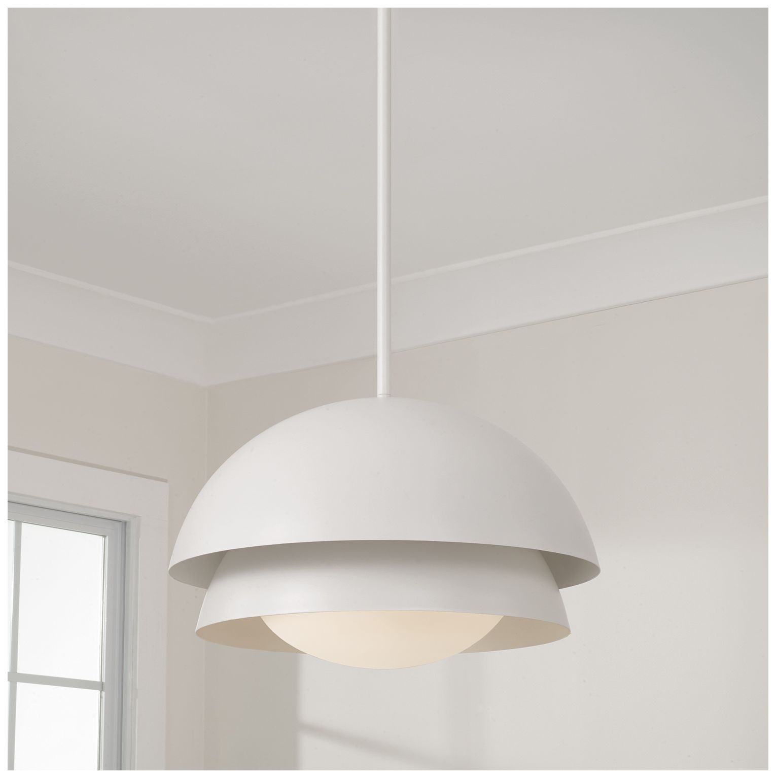 Image 2 Capital Lighting Jensen 1 Light Pendant 17.25" Matte White more views