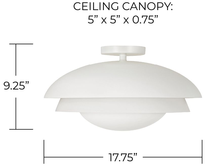 Image 4 Capital Lighting Jensen 1 Light Semi Flush 17.75" Matte White more views