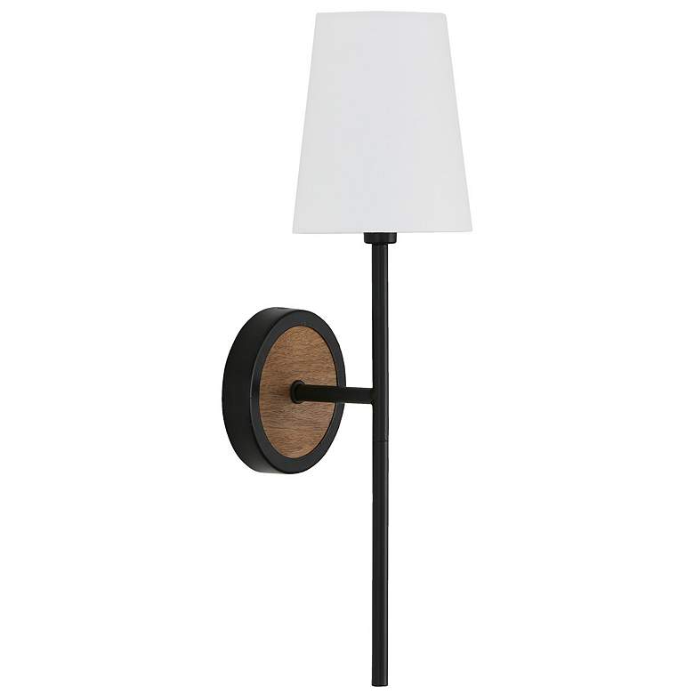 Image 2 Capital Lighting Jonah 1 Light Sconce Light Wood and Matte Black
