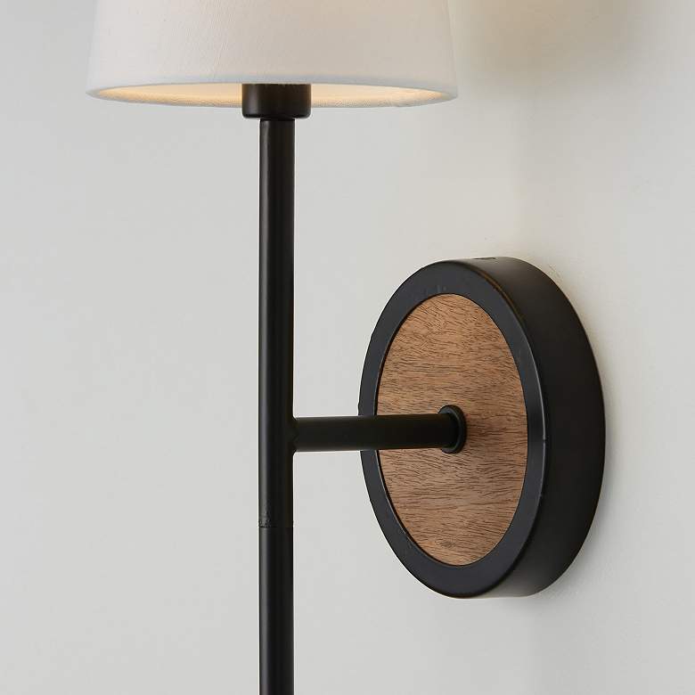 Image 4 Capital Lighting Jonah 1 Light Sconce Light Wood and Matte Black more views