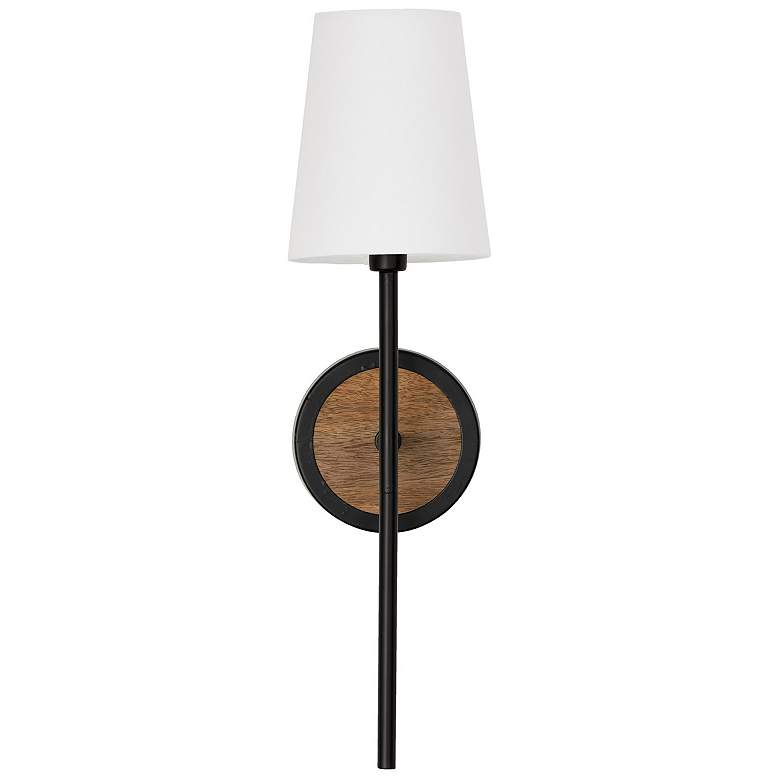 Image 5 Capital Lighting Jonah 1 Light Sconce Light Wood and Matte Black more views