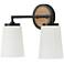 Capital Lighting Jonah 2 Light Vanity Light Wood and Matte Black