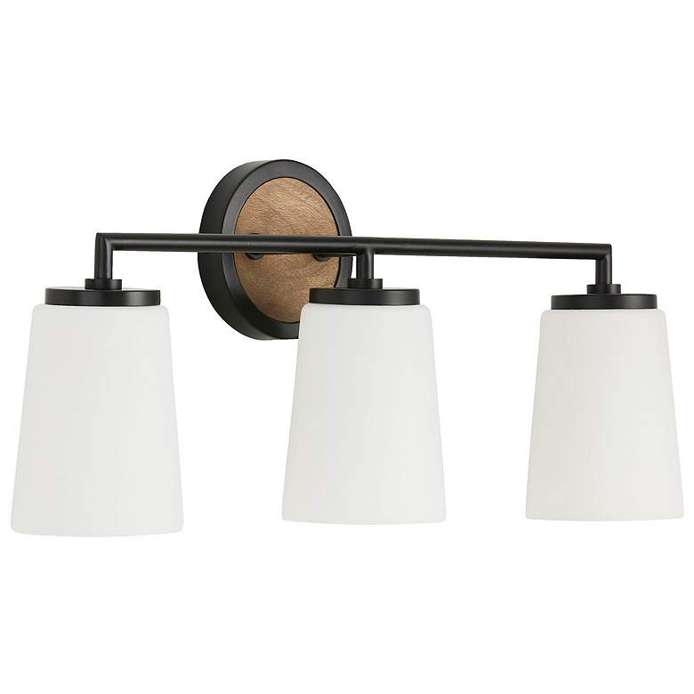Image 2 Capital Lighting Jonah 3 Light Vanity Light Wood and Matte Black