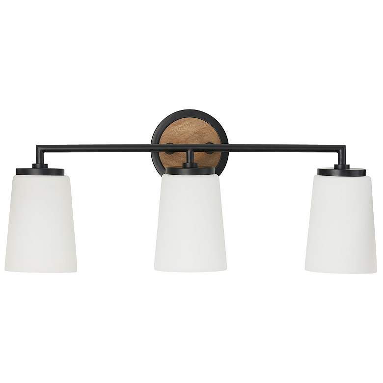 Image 5 Capital Lighting Jonah 3 Light Vanity Light Wood and Matte Black more views