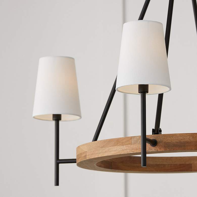 Image 3 Capital Lighting Jonah 4 Light Chandelier 35" Light Wood and Matte Bla more views