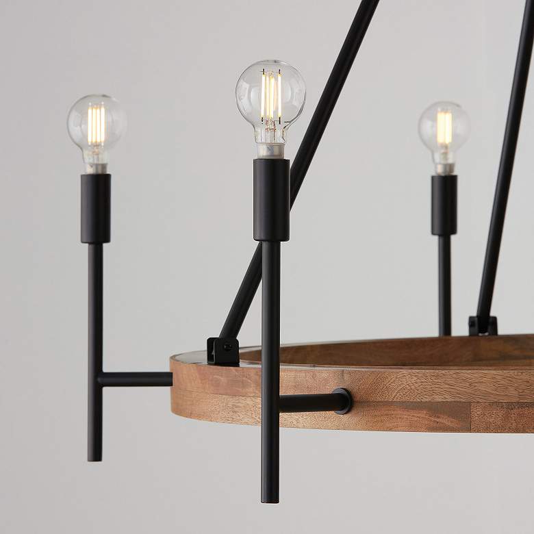 Image 7 Capital Lighting Jonah 6 Light Chandelier Light Wood and Matte Black more views