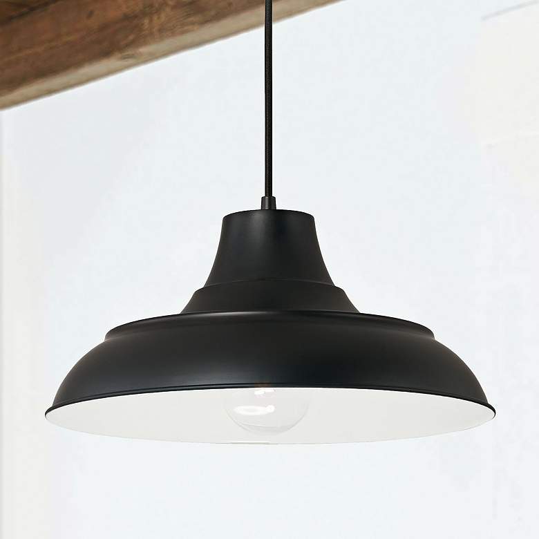 Image 1 Capital Lighting Jones 1 Light Pendant 15" Matte Black
