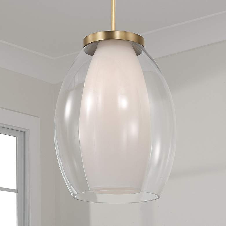 Image 1 Capital Lighting Joss 1 Light Pendant 13" Aged Brass