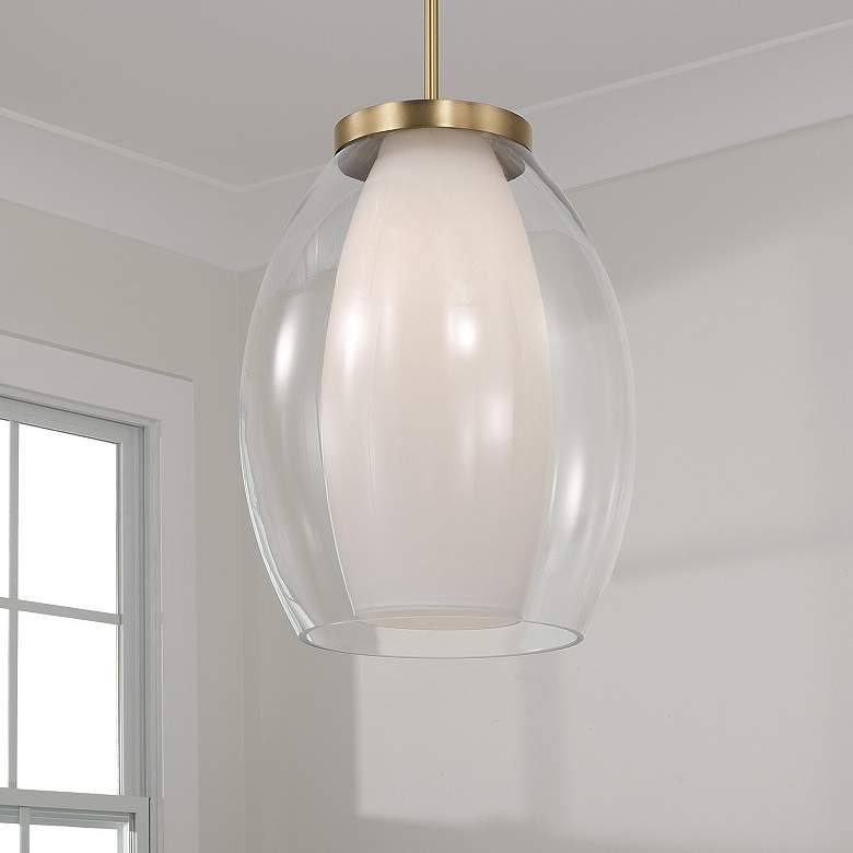 Image 3 Capital Lighting Joss 1 Light Pendant 13" Aged Brass more views