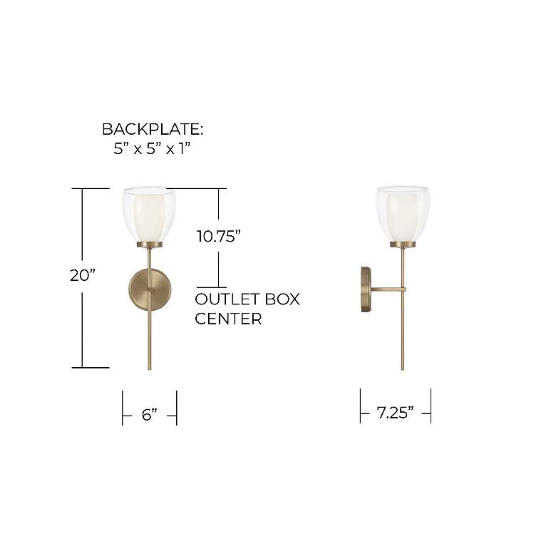 Image 6 Capital Lighting Joss 1 Light Sconce 6" Aged Brass more views