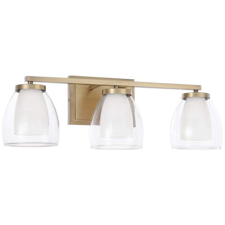 Image 1 Capital Lighting Joss 3 Light Vanity 25.5" Aged Brass