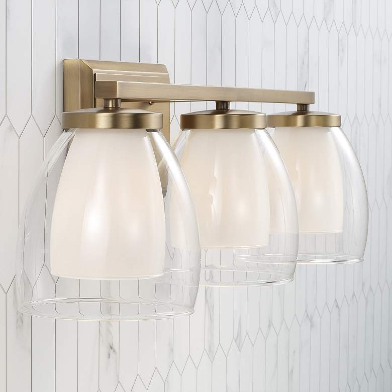 Image 7 Capital Lighting Joss 3 Light Vanity 25.5" Aged Brass more views