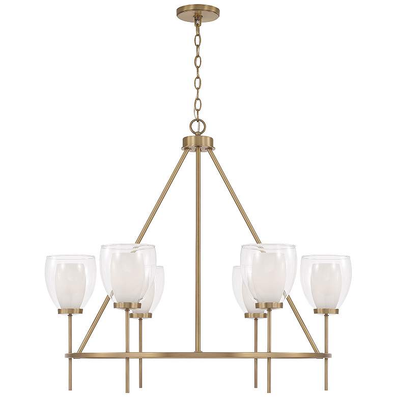 Image 1 Capital Lighting Joss 6 Light Chandelier 34.5" Aged Brass