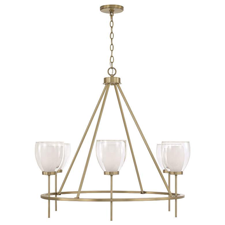 Image 4 Capital Lighting Joss 6 Light Chandelier 34.5" Aged Brass more views