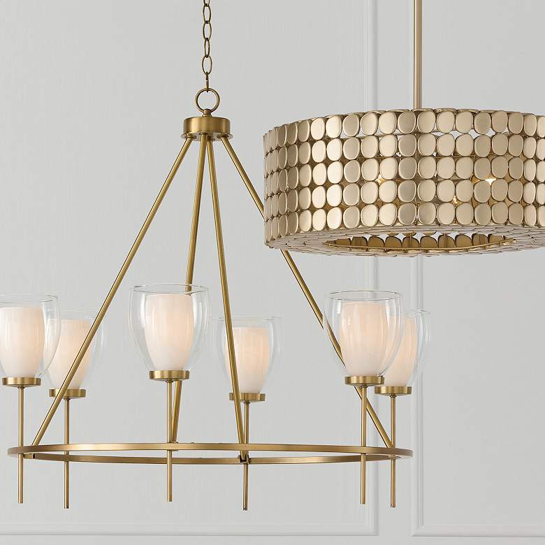 Image 5 Capital Lighting Joss 6 Light Chandelier 34.5" Aged Brass more views