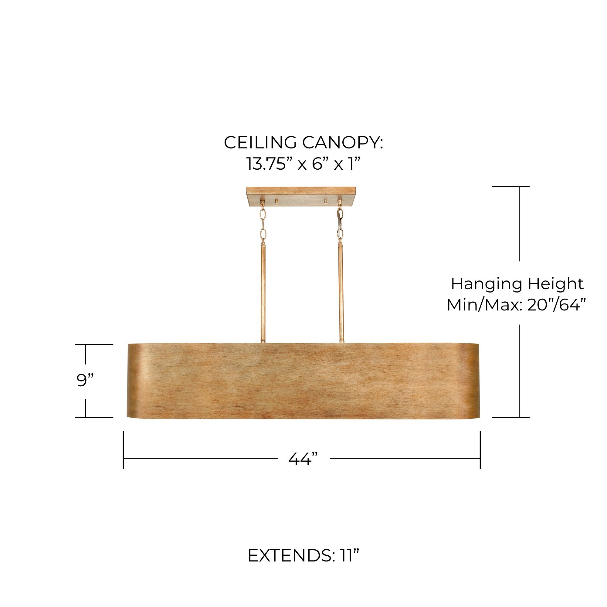 Capital Lighting Jude 44" Wide Mystic Luster Linear Island Pendant
