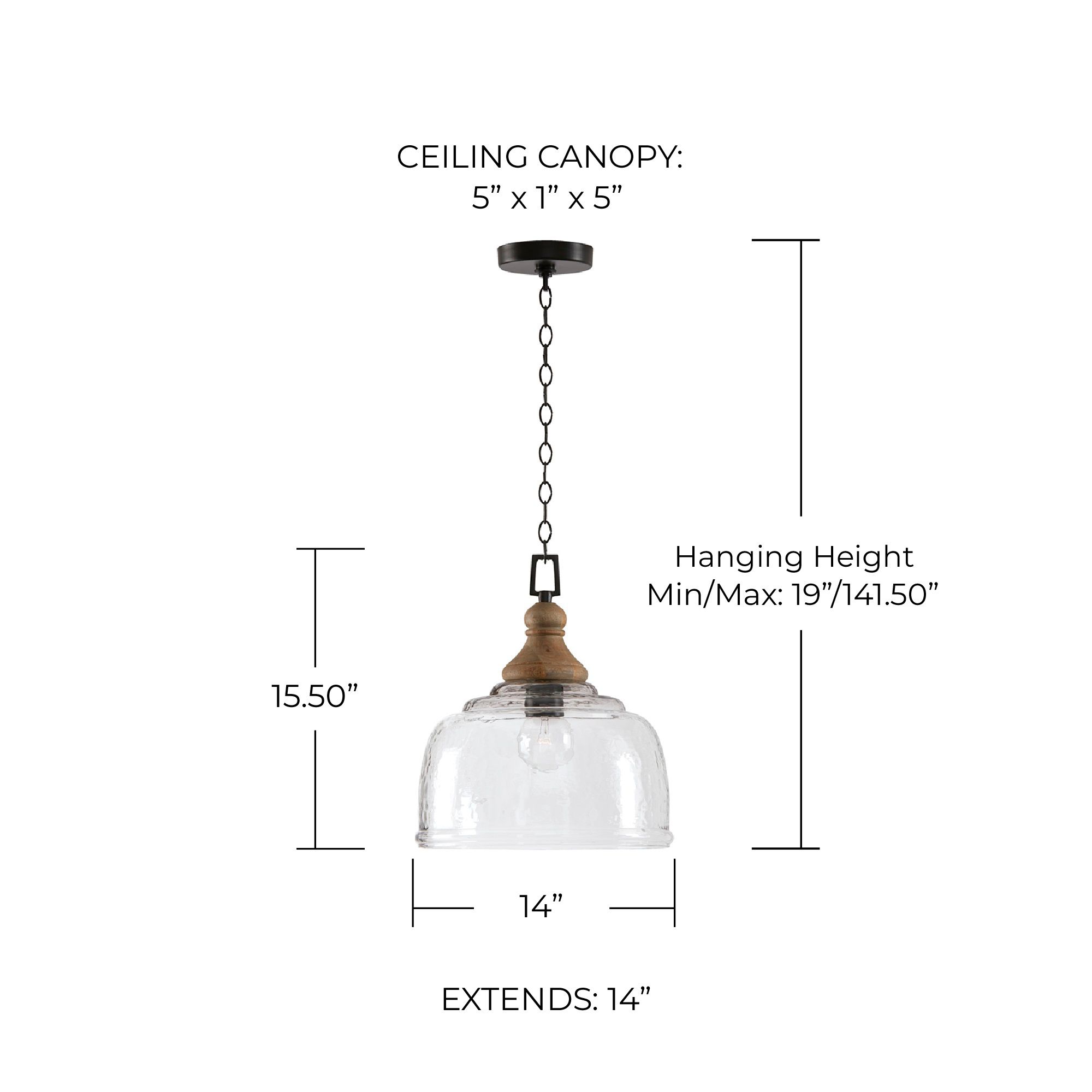 Capital Lighting Julian 14" Wide Clear Glass Dome Pendant Light