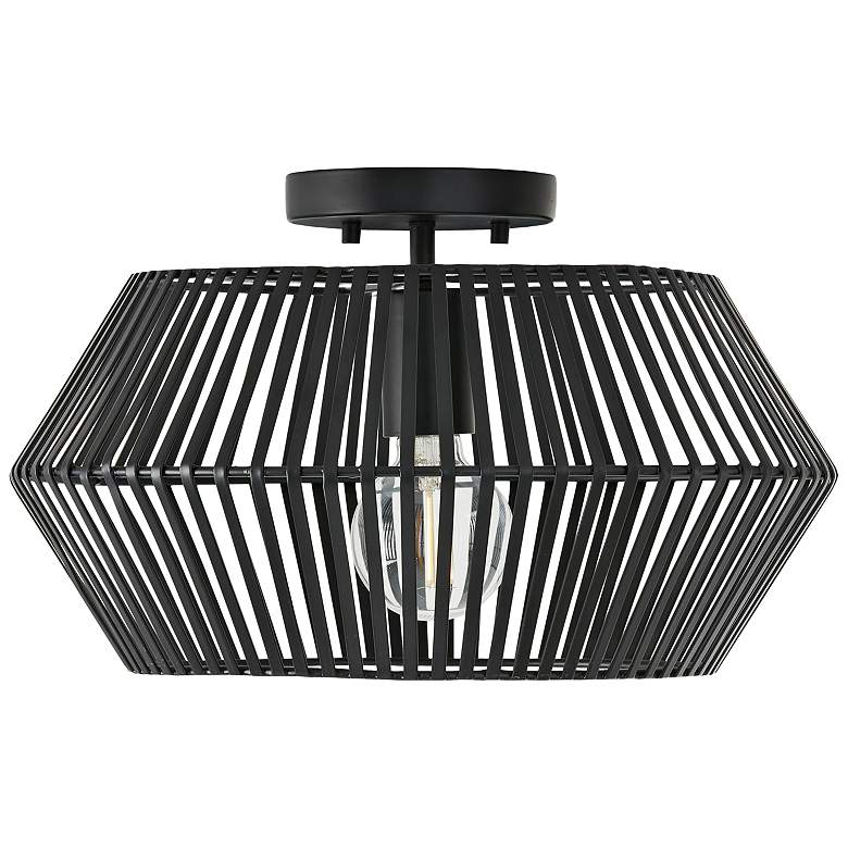 Image 2 Capital Lighting Kaiya 1 Light Semi-Flush Matte Black