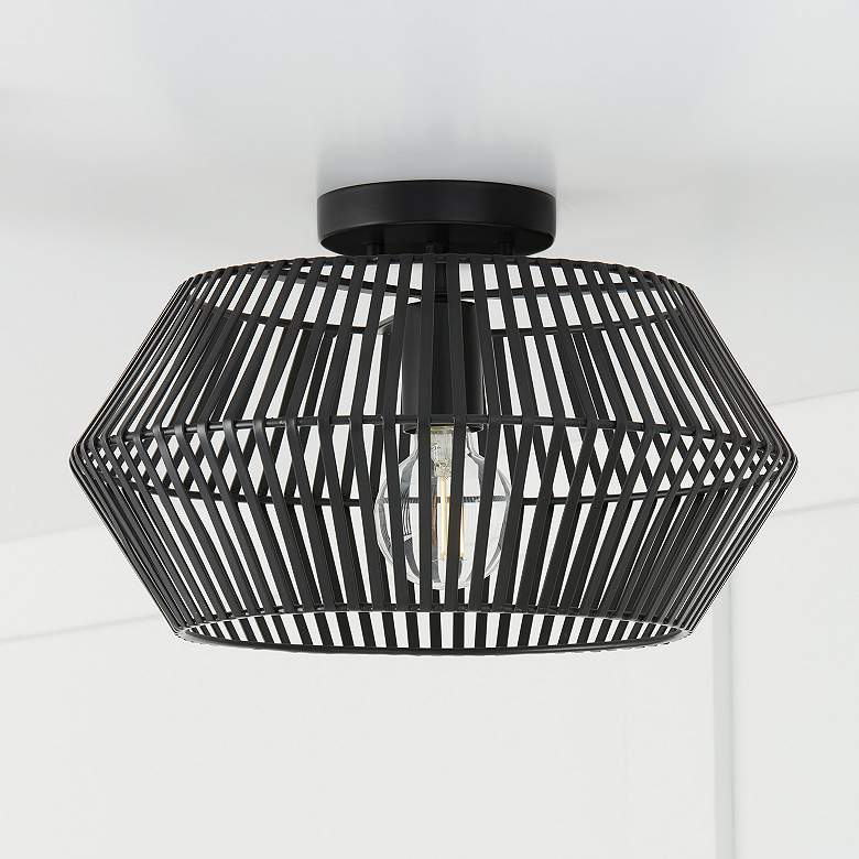 Image 1 Capital Lighting Kaiya 1 Light Semi-Flush Matte Black