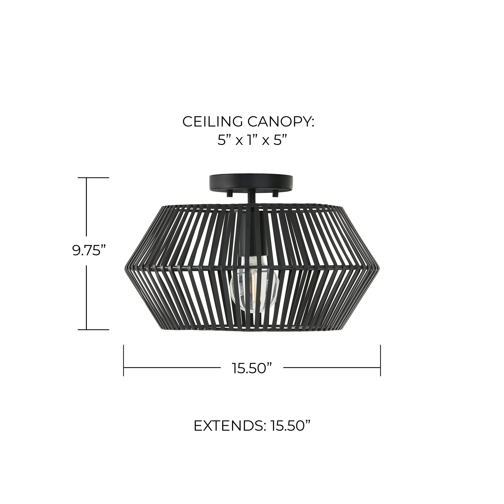 Image 4 Capital Lighting Kaiya 1 Light Semi-Flush Matte Black more views