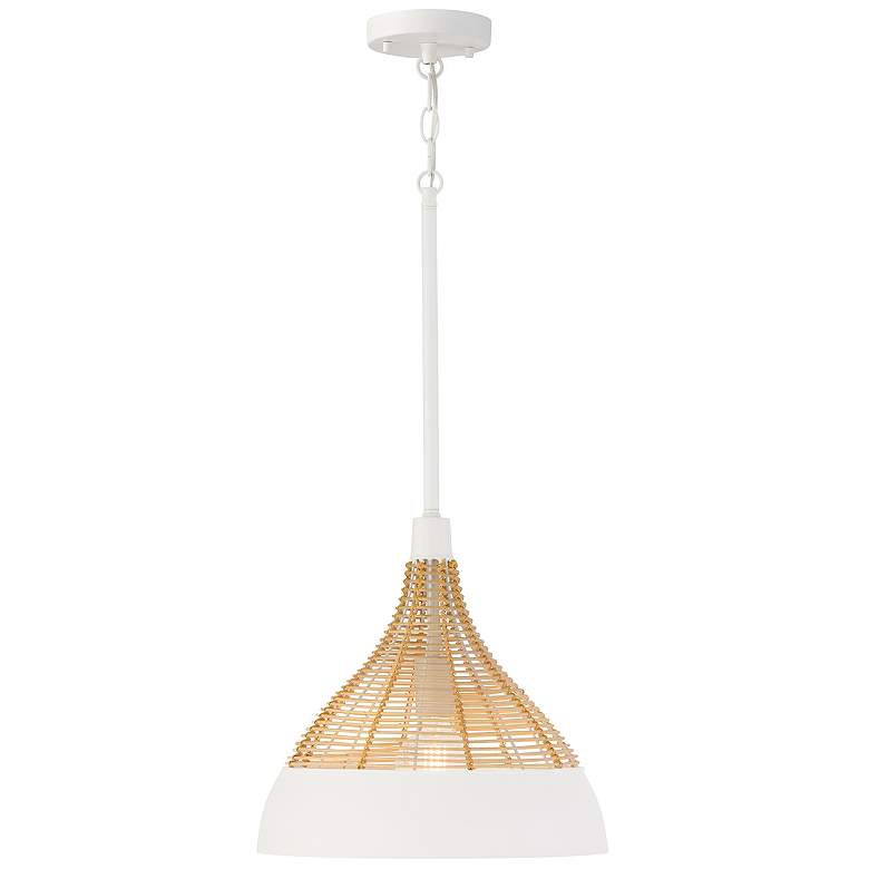 Image 1 Capital Lighting Kali 1 Light Pendant 14" Matte White