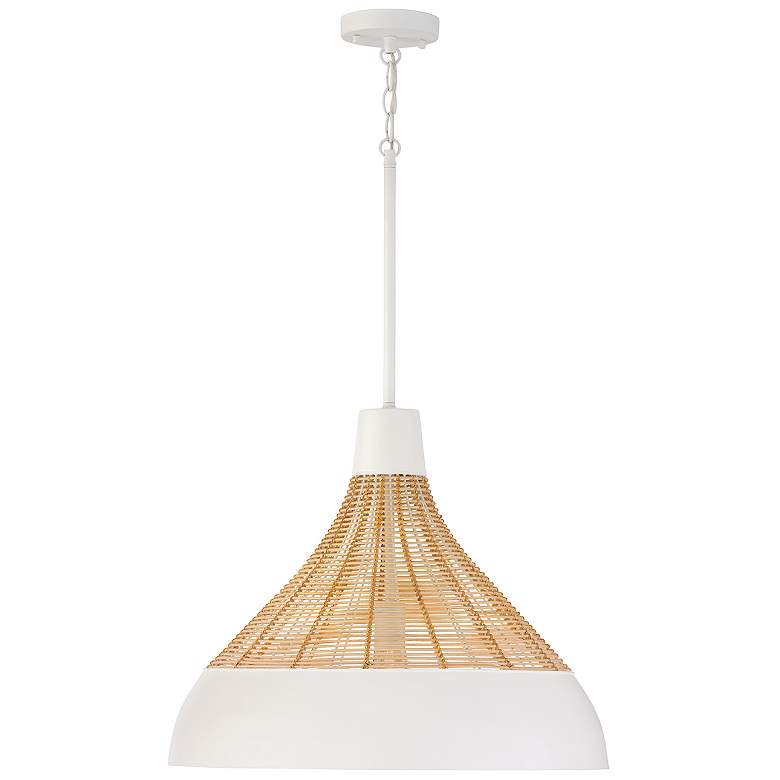 Image 1 Capital Lighting Kali 1 Light Pendant 22" Matte White
