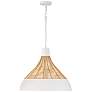 2_Capital Lighting Kali 22" Wide Modern Matte White and Rattan Pendant